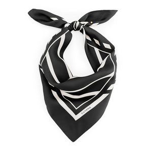 Cuyana Washable Silk Striped Bandana Mask